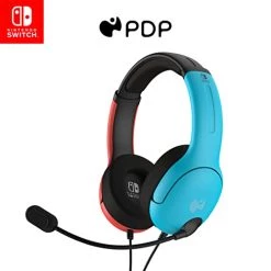 PDP Gaming LVL40 Stereo Headset With Mic For Nintendo Switch/Lite/OLED - Wired Power Noise Cancelling Microphone, Lightweight Soft Comfort On Ear Headphones (Mario Red & Blue) -Kirby Shop 41JuffHbZIL 3