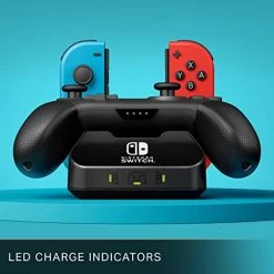 PowerA Controller Charging Base For Nintendo Switch, Black, Wireless Controller Charging, Charge, Rechargeable Battery, Nintendo Switch, Joy-Con Charging, PowerA Wireless Charging