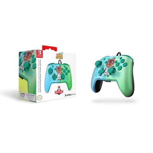 PDP Gaming Faceoff Deluxe+ Wired Switch Pro Controller - Animal Crossing - Tom Nook - Blue / Green - Officially Licensed By Nintendo - Customizable Buttons And Paddles - Ergonomic Controllers 5 PDP Gaming Faceoff Deluxe+ Wired Switch Pro Controller - Animal Crossing - Tom Nook - Blue / Green - Officially Licensed By Nintendo - Customizable Buttons And Paddles - Ergonomic Controllers - Image 3