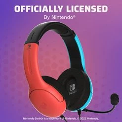 PDP Gaming LVL40 Stereo Headset With Mic For Nintendo Switch/Lite/OLED - Wired Power Noise Cancelling Microphone, Lightweight Soft Comfort On Ear Headphones (Mario Red & Blue) -Kirby Shop 41zuOosl1WL