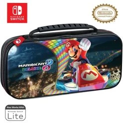 Game Traveler Mario Kart Nintendo Switch Case - Switch OLED Case For Switch OLED, Switch & Switch Lite, Adjustable Viewing Stand & Bonus Game Cases, Deluxe Handle, Licensed Nintendo Switch Game Case