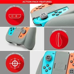 RDS Industries Nintendo Switch Joy-Con Action Grip And Thumb Grips - Red Textured Silicone - Official Nintendo Licensed Product - Nintendo Switch -Kirby Shop 51iMqMO6iJL